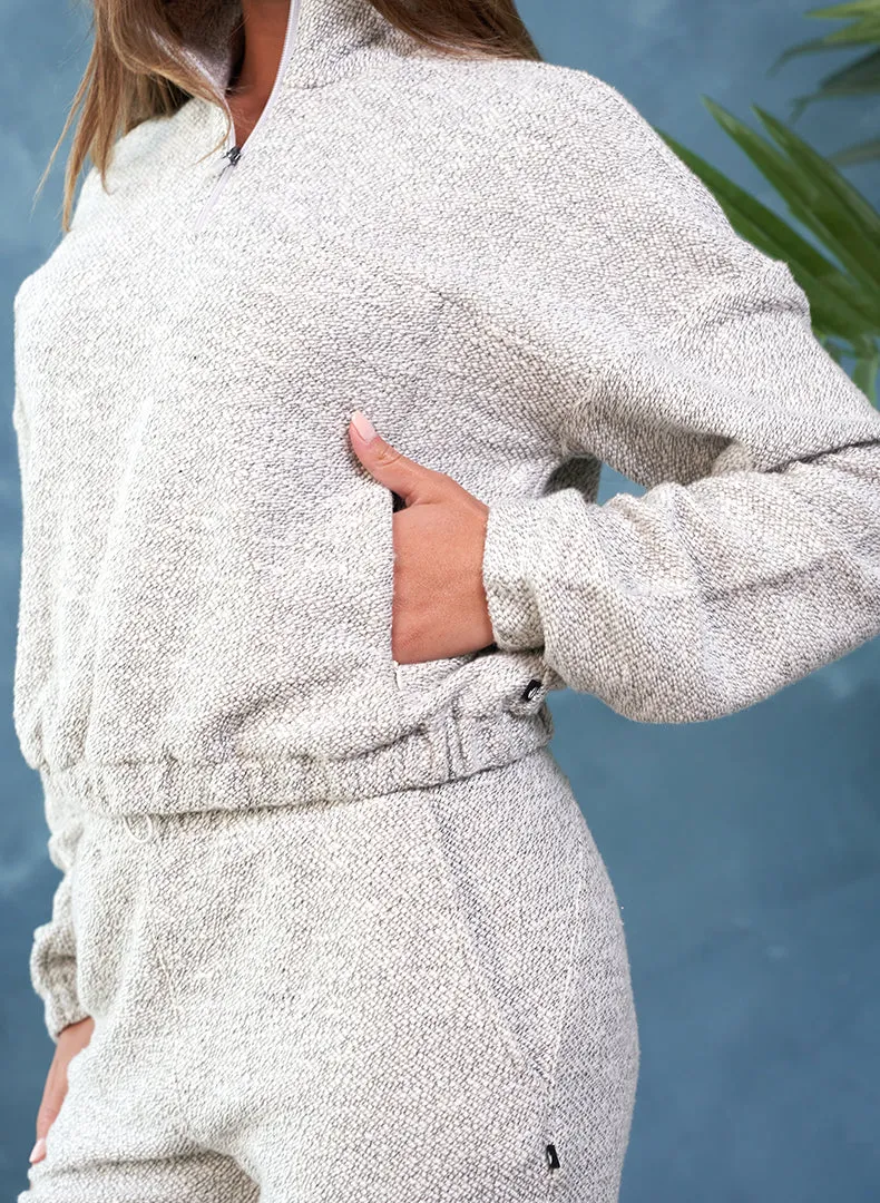 Boucle Half Zip Pullover