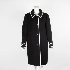 Boutique Moschino Black Coat with White Trim