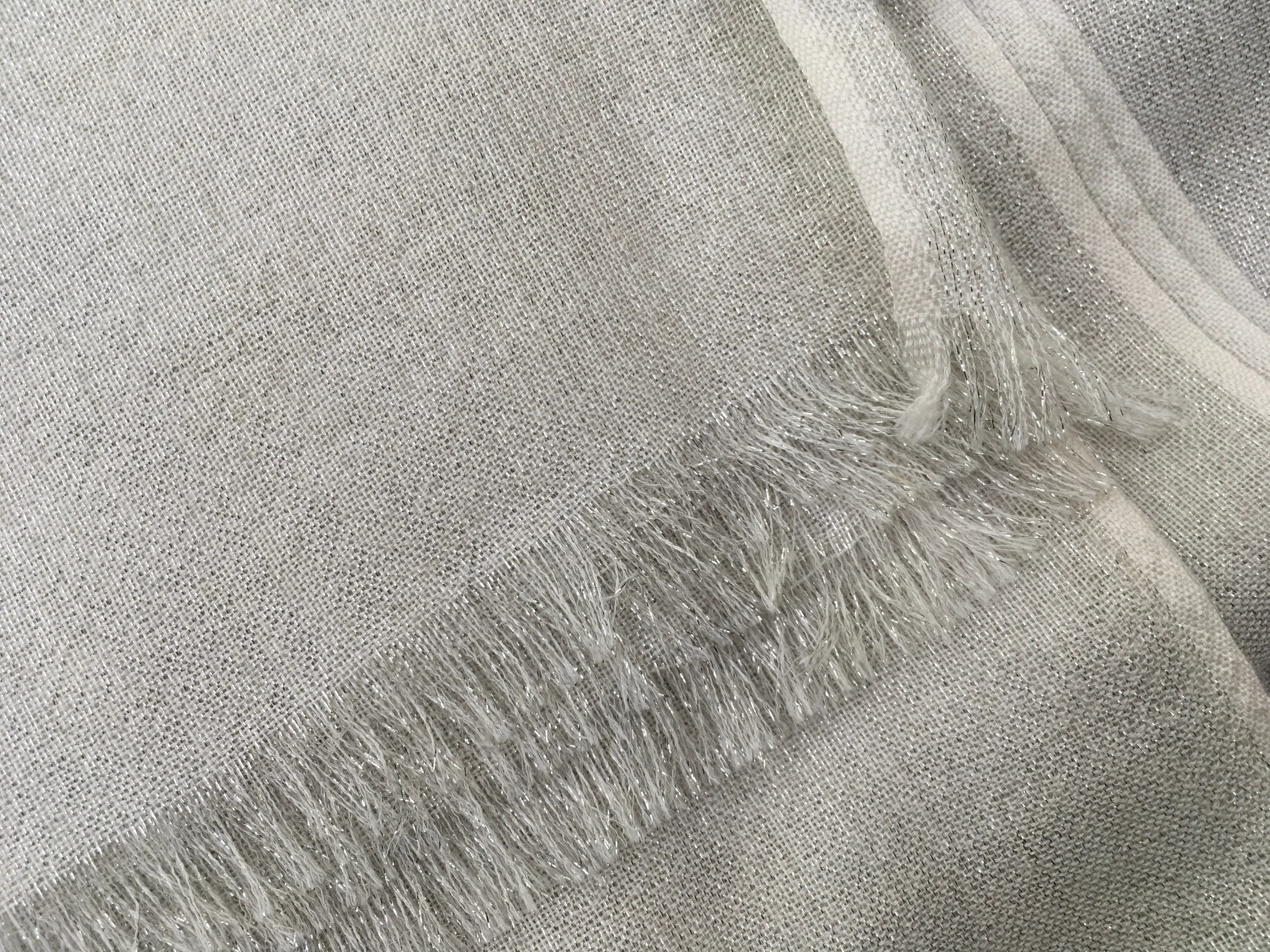 Brunello Cucinelli Silk & Cashmere Lame Knit Scarf Shawl ladies