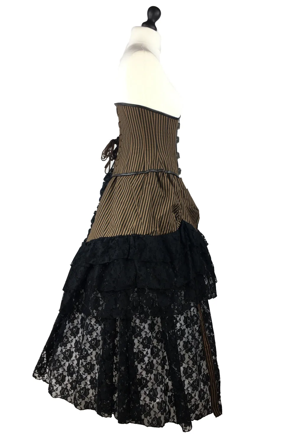 Burleska Luciana Skirt Brown Black Stripe