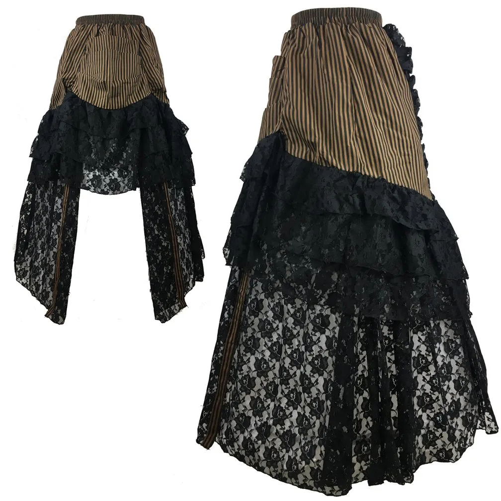 Burleska Luciana Skirt Brown Black Stripe