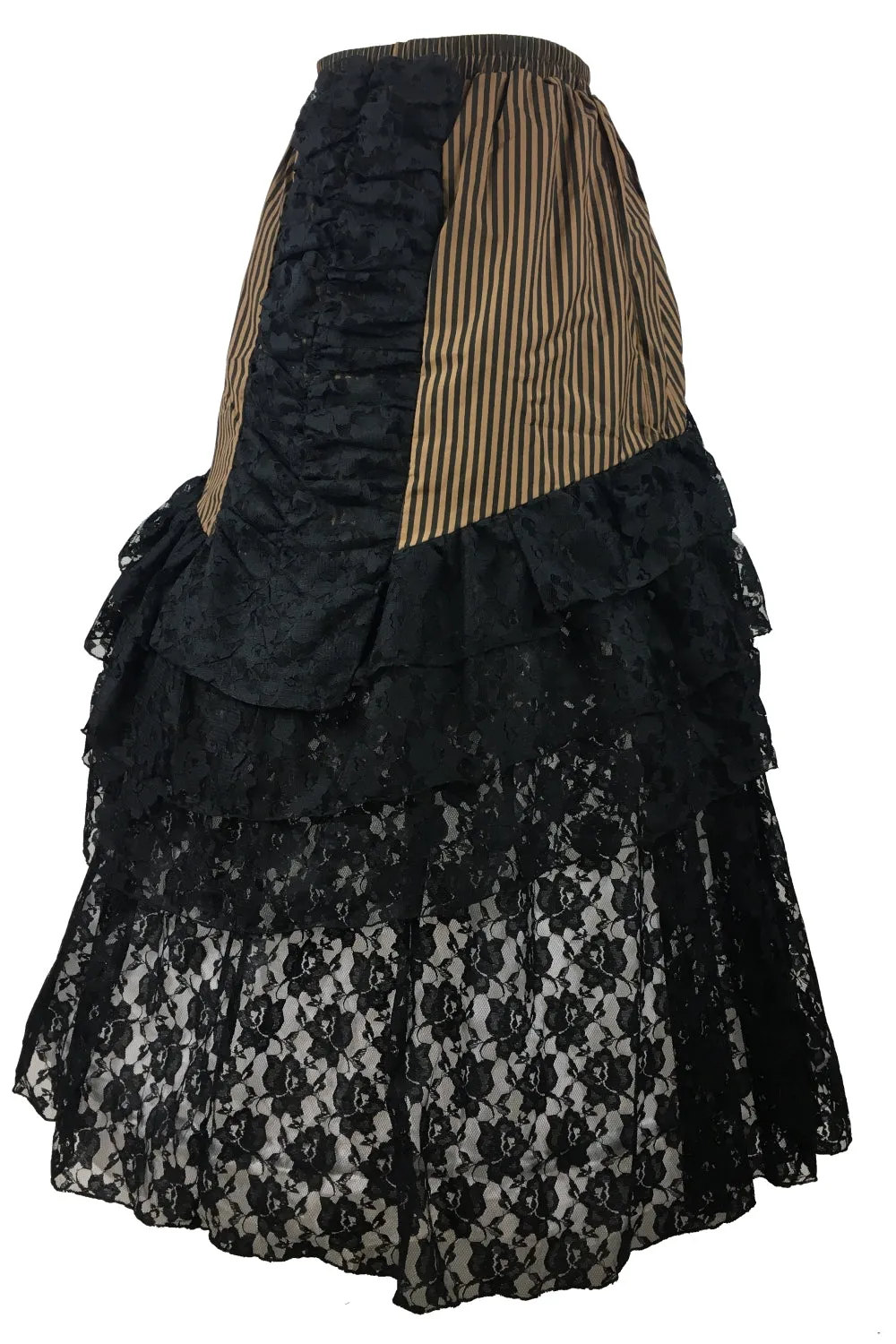 Burleska Luciana Skirt Brown Black Stripe