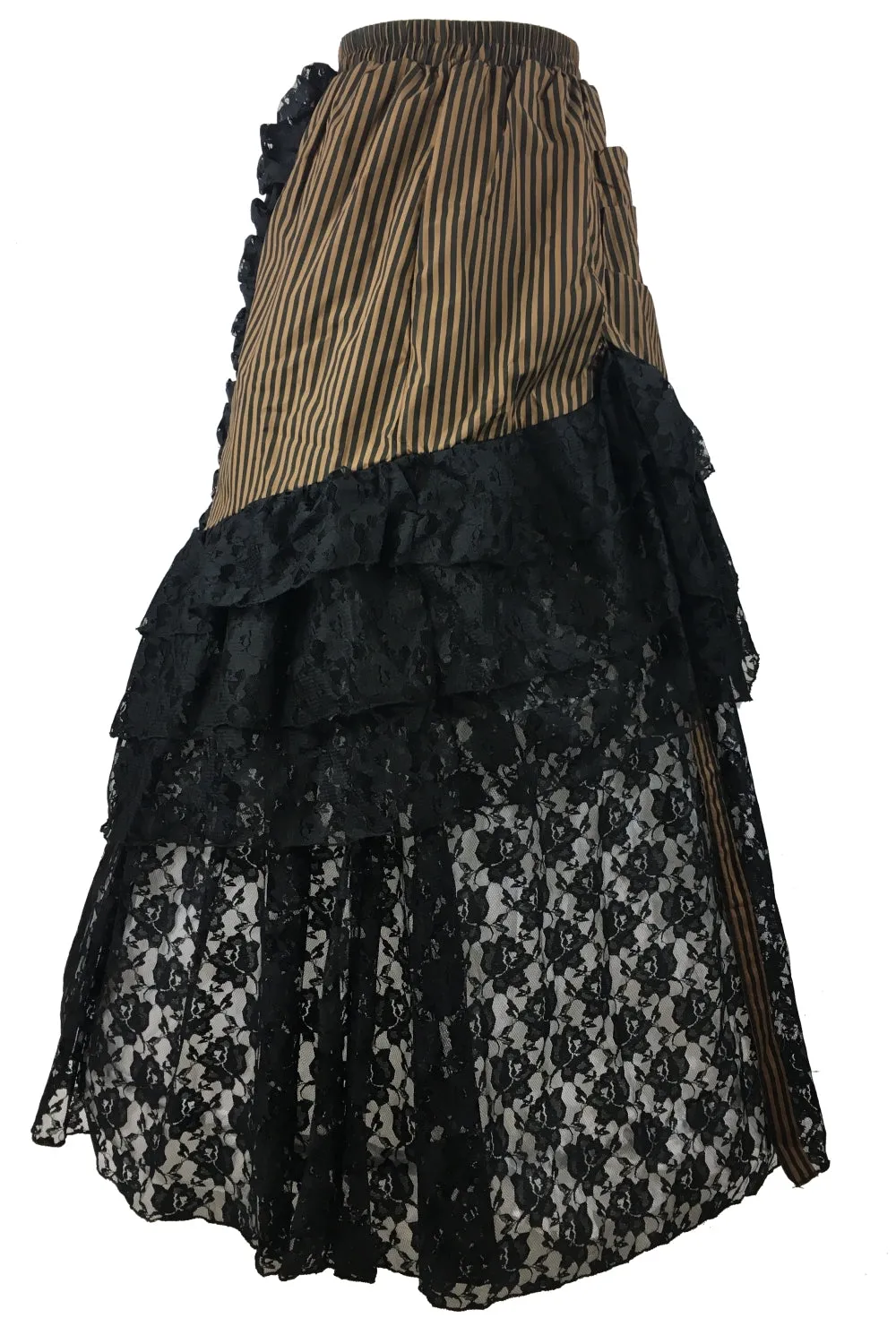 Burleska Luciana Skirt Brown Black Stripe
