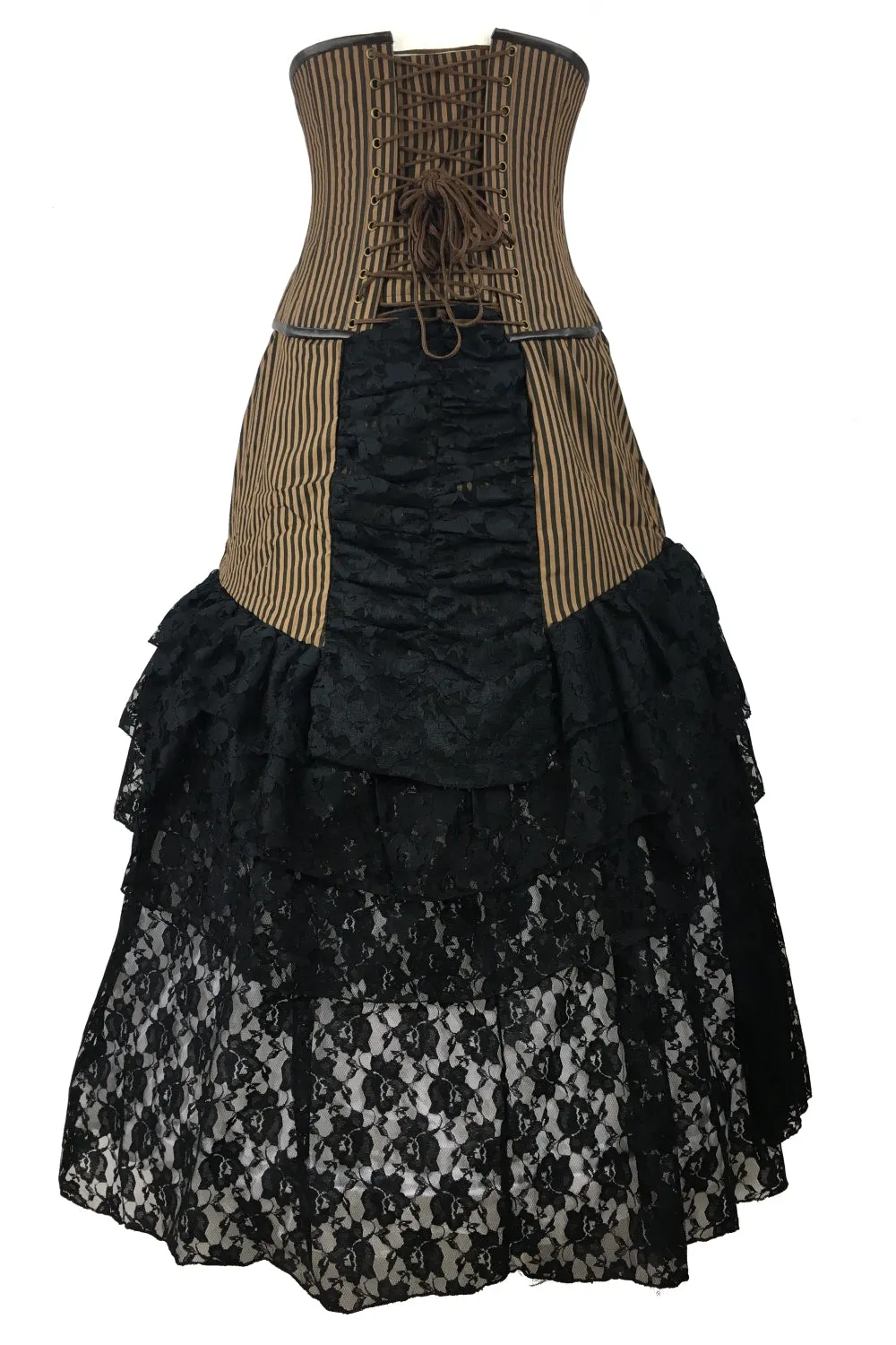 Burleska Luciana Skirt Brown Black Stripe