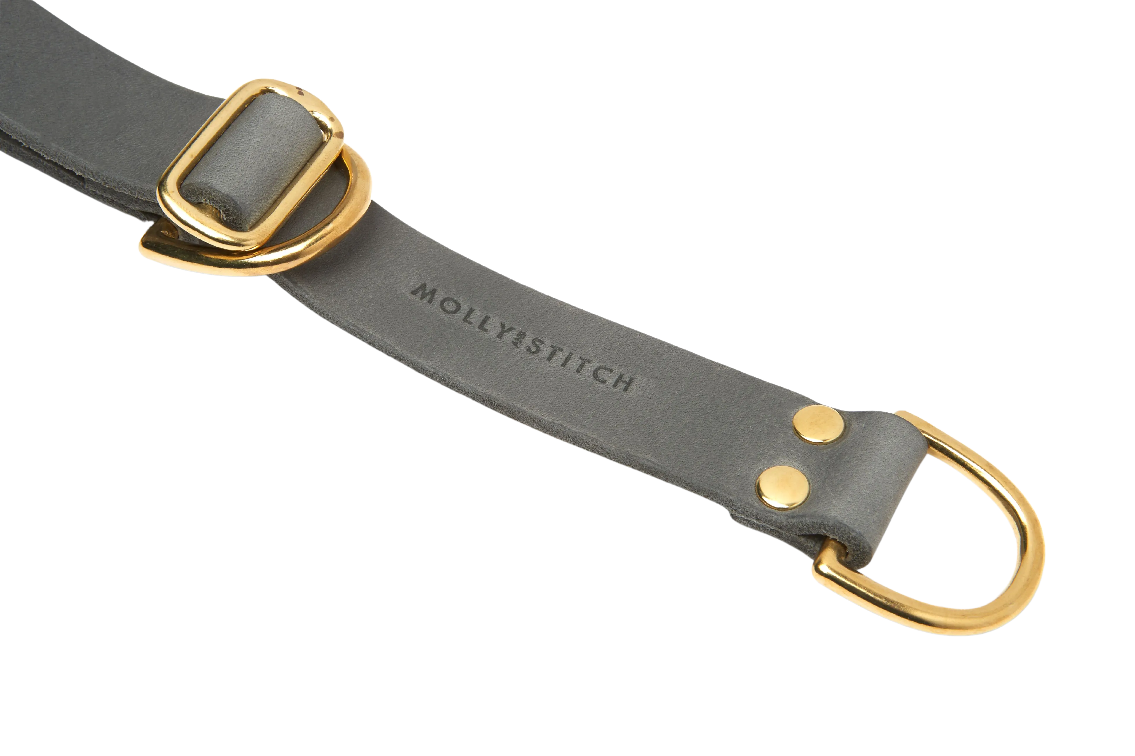 Butter Leather Retriever Dog Collar - Timeless Grey