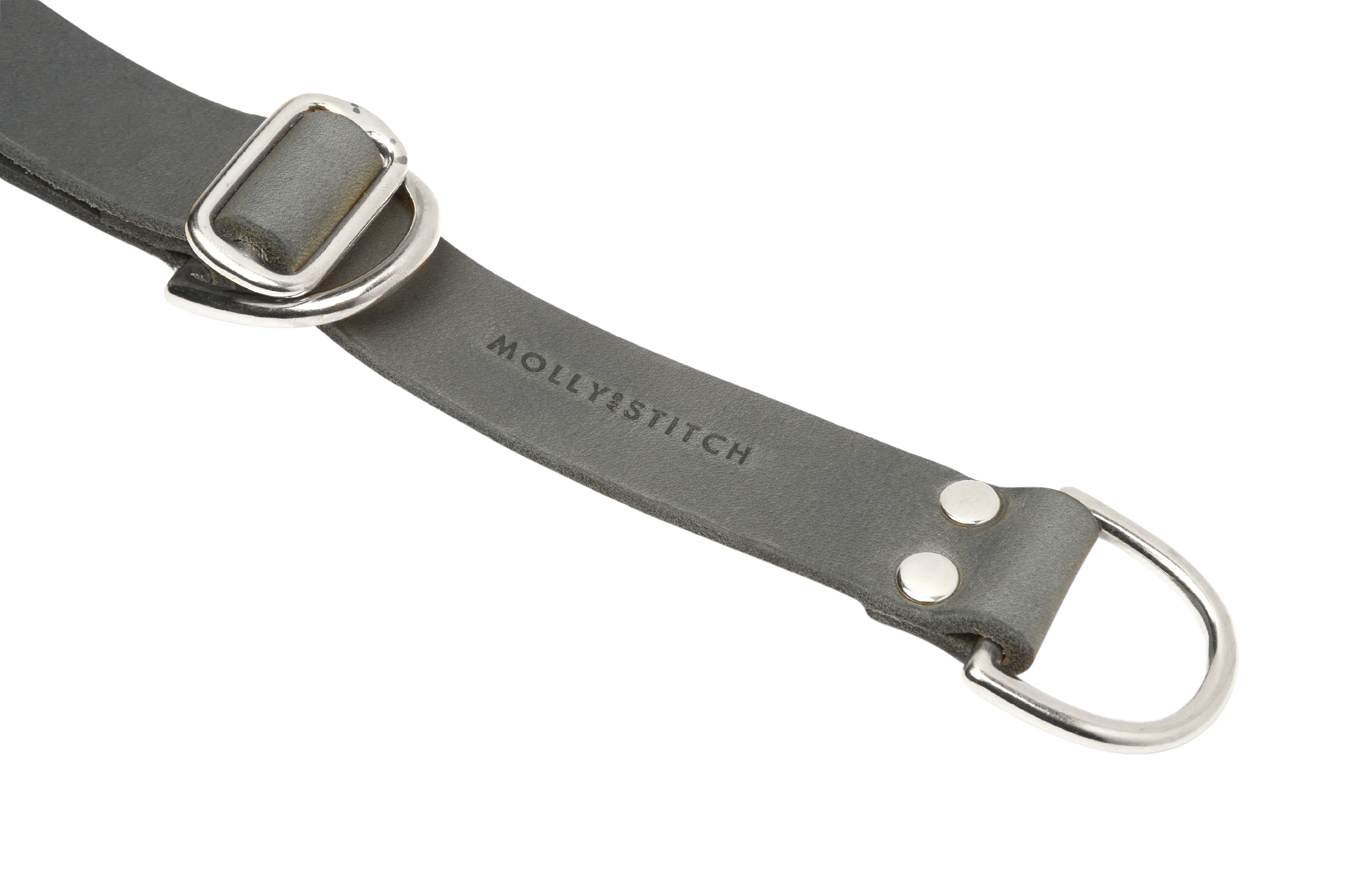 Butter Leather Retriever Dog Collar - Timeless Grey