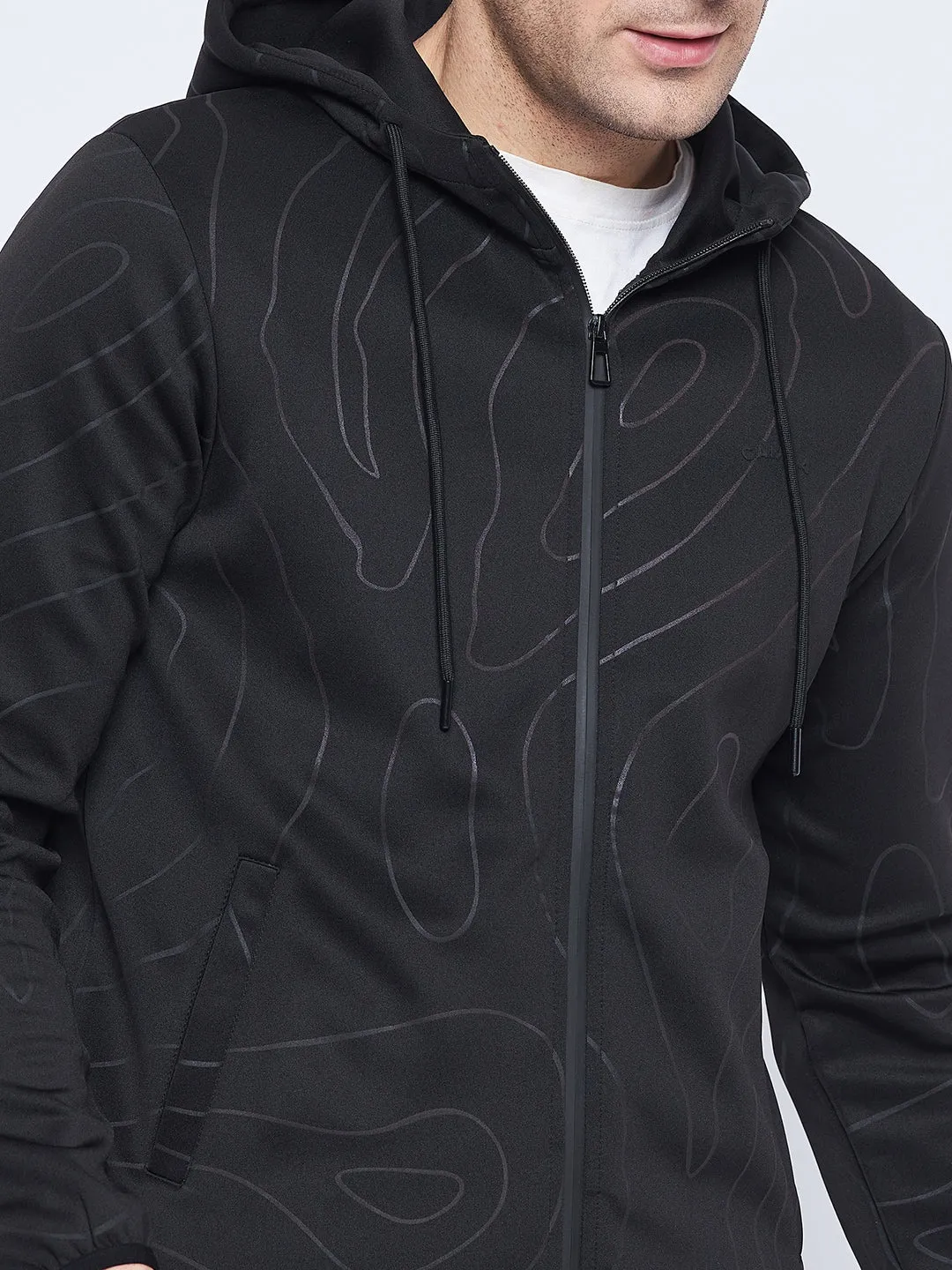Camla Barcelona Tone-On-Tone Abstract Print Hooded Tracksuit