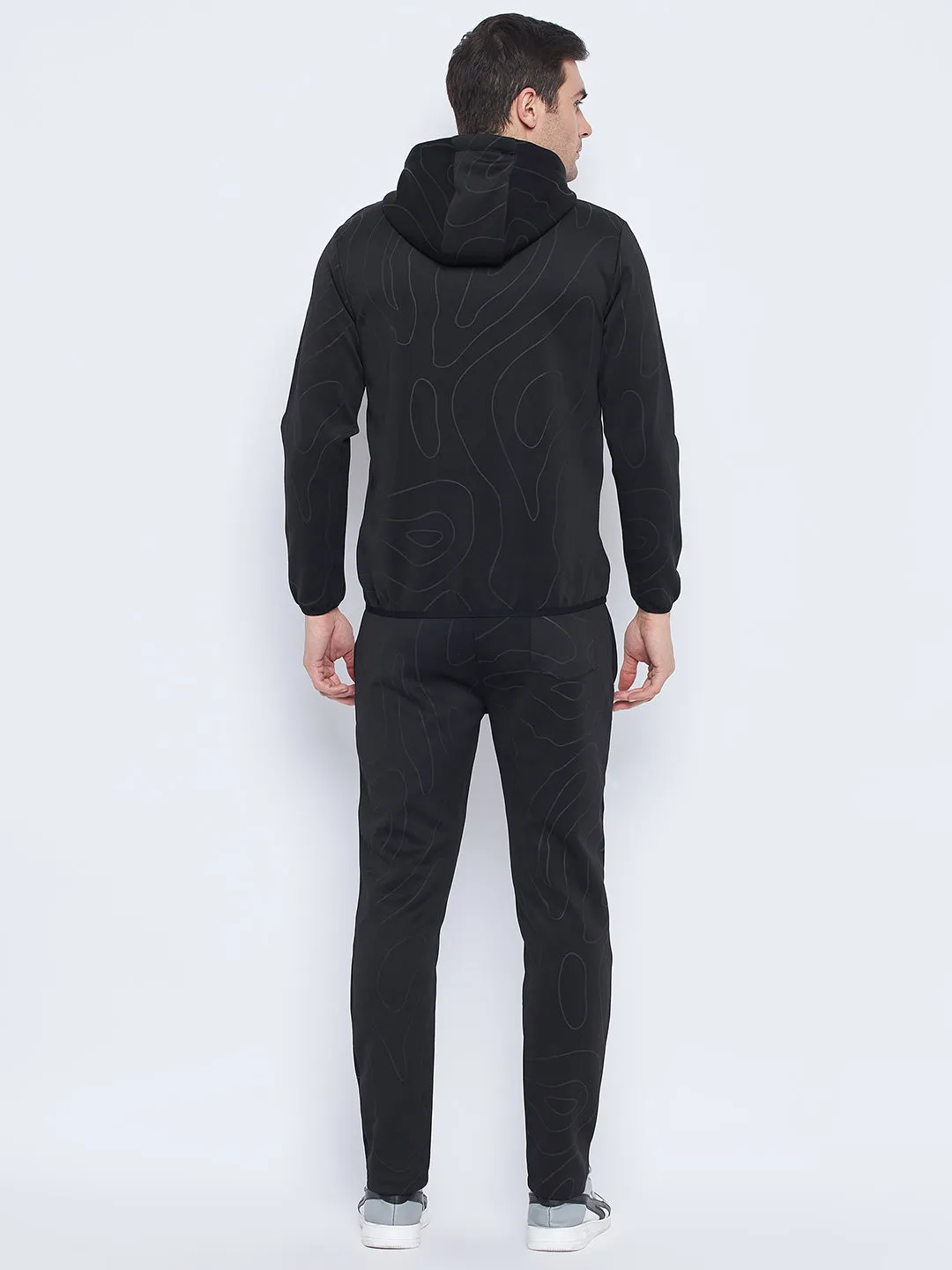 Camla Barcelona Tone-On-Tone Abstract Print Hooded Tracksuit