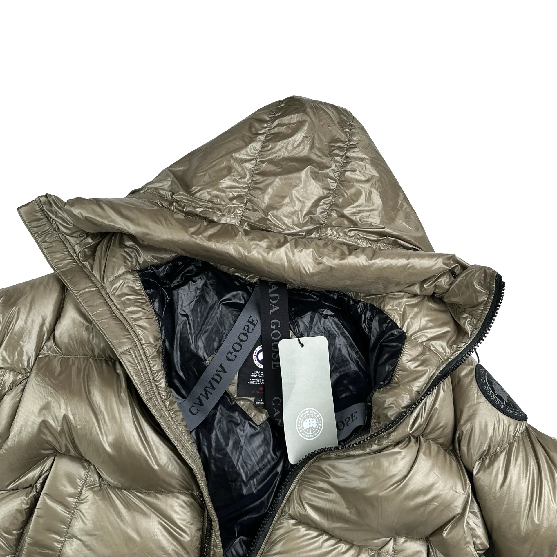 Canada Goose Gold Black Badge Crofton Down Jacket - Large