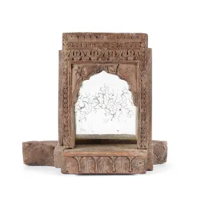 Carved Indian Teak Mirror From Rajasthan - Ca 1920