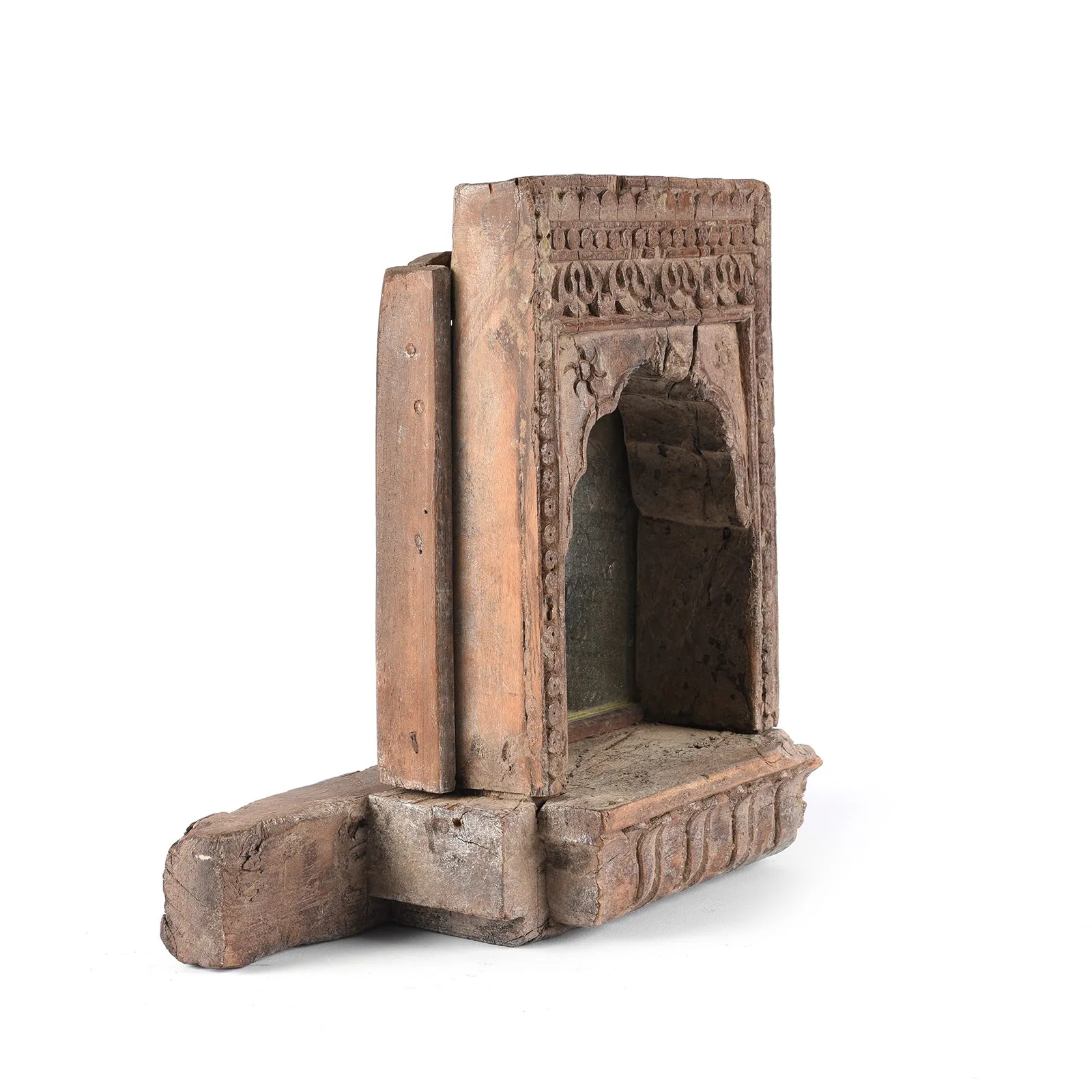 Carved Indian Teak Mirror From Rajasthan - Ca 1920
