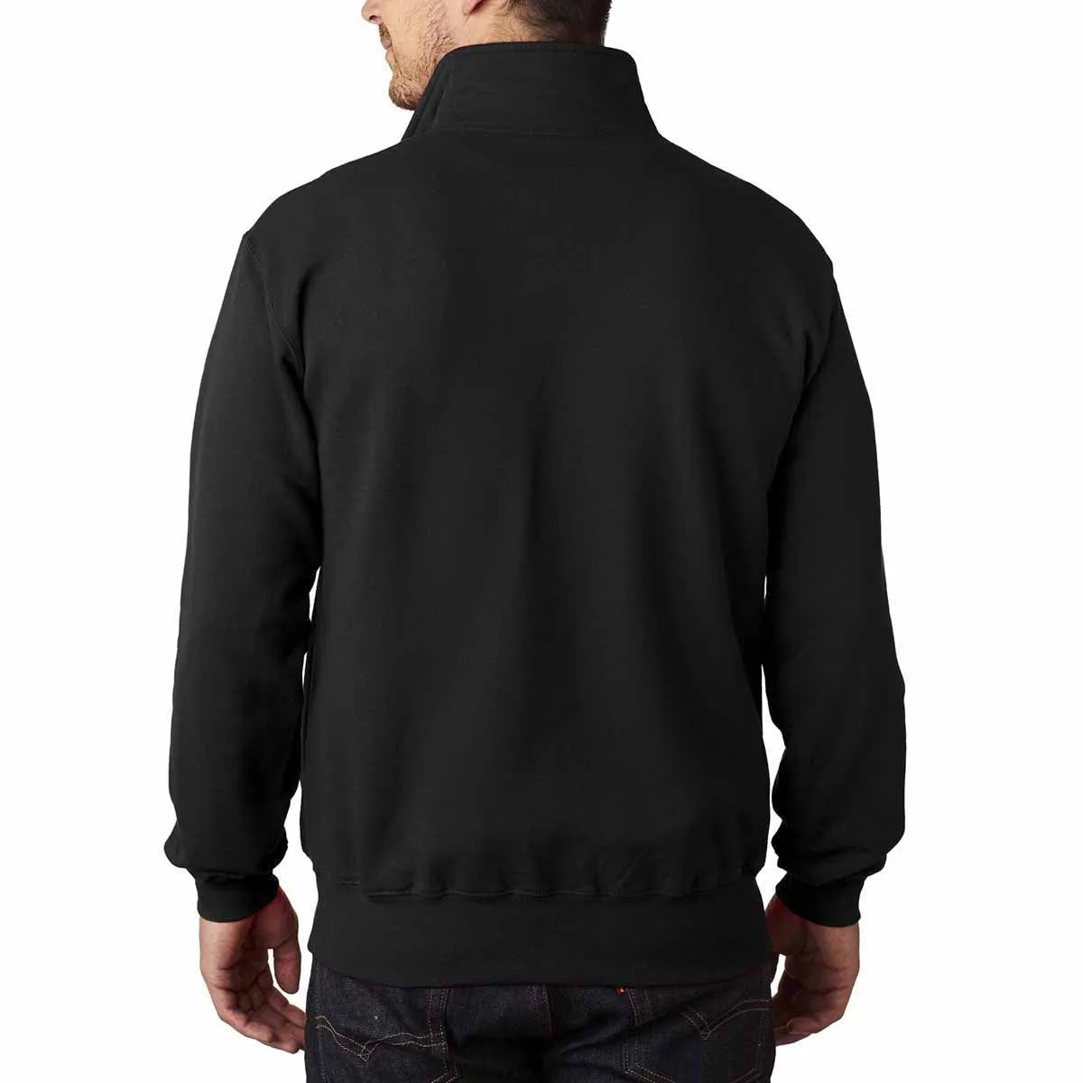 Champion Men's Black Adult Double Dry Eco Quarter-Zip Pullover Fleece
