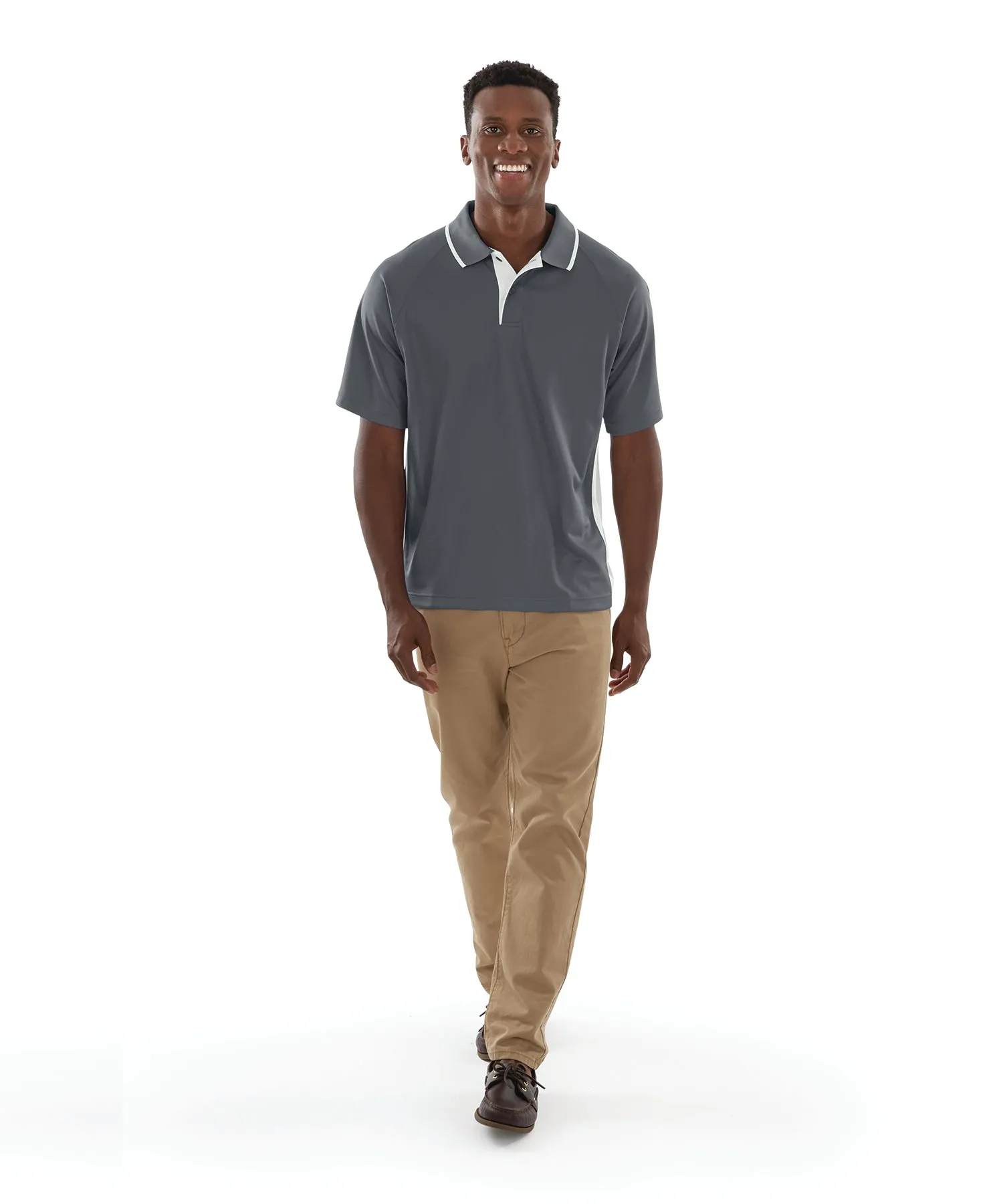 Charles River Men's Color Blocked Wicking Polo