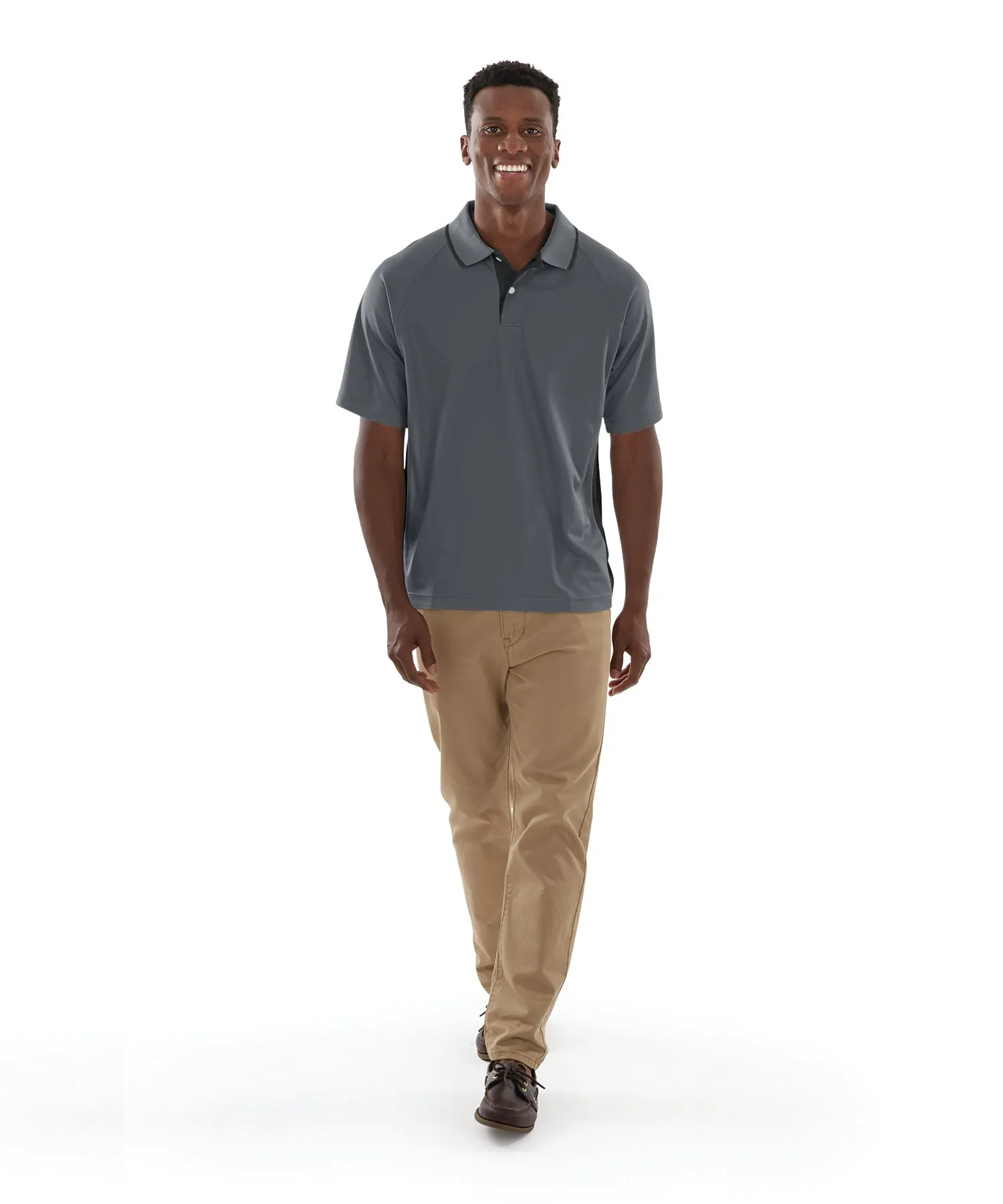 Charles River Men's Color Blocked Wicking Polo