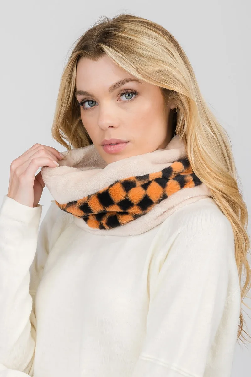 CHECKERED INFINITY SCARF 3 ASSORTED COLORS/12PCS