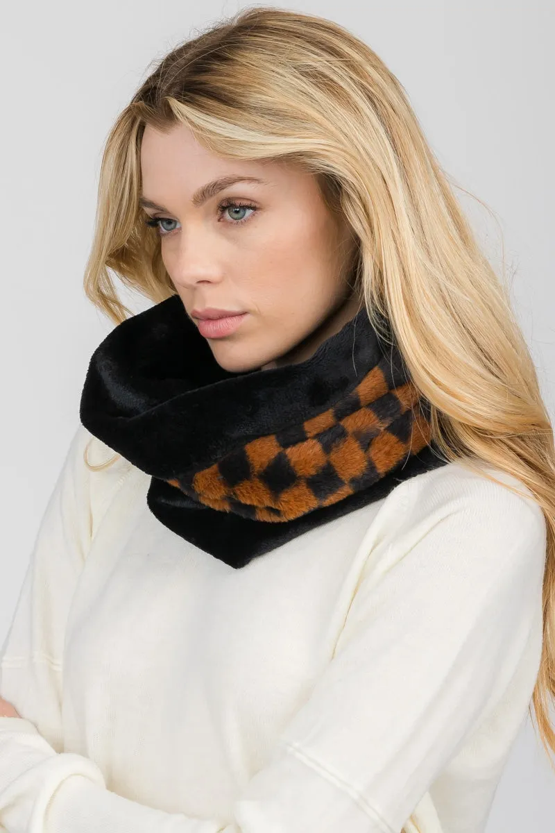 CHECKERED INFINITY SCARF 3 ASSORTED COLORS/12PCS