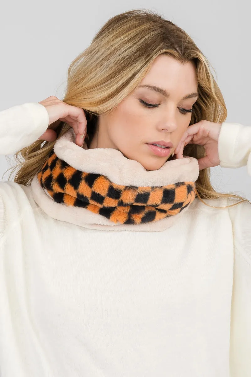 CHECKERED INFINITY SCARF 3 ASSORTED COLORS/12PCS