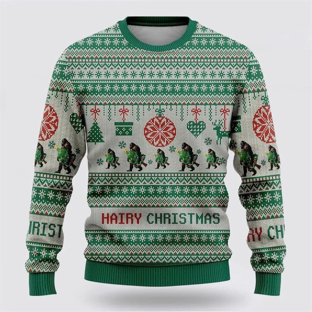 Christmas Sweater JulesRoche All-Over Print Wool Blend
