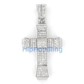 Chunky Ice Cross CZ Micropave Hip Hop Pendant