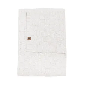 Chunky Knit Basket Weave Toddler Blanket in Oat