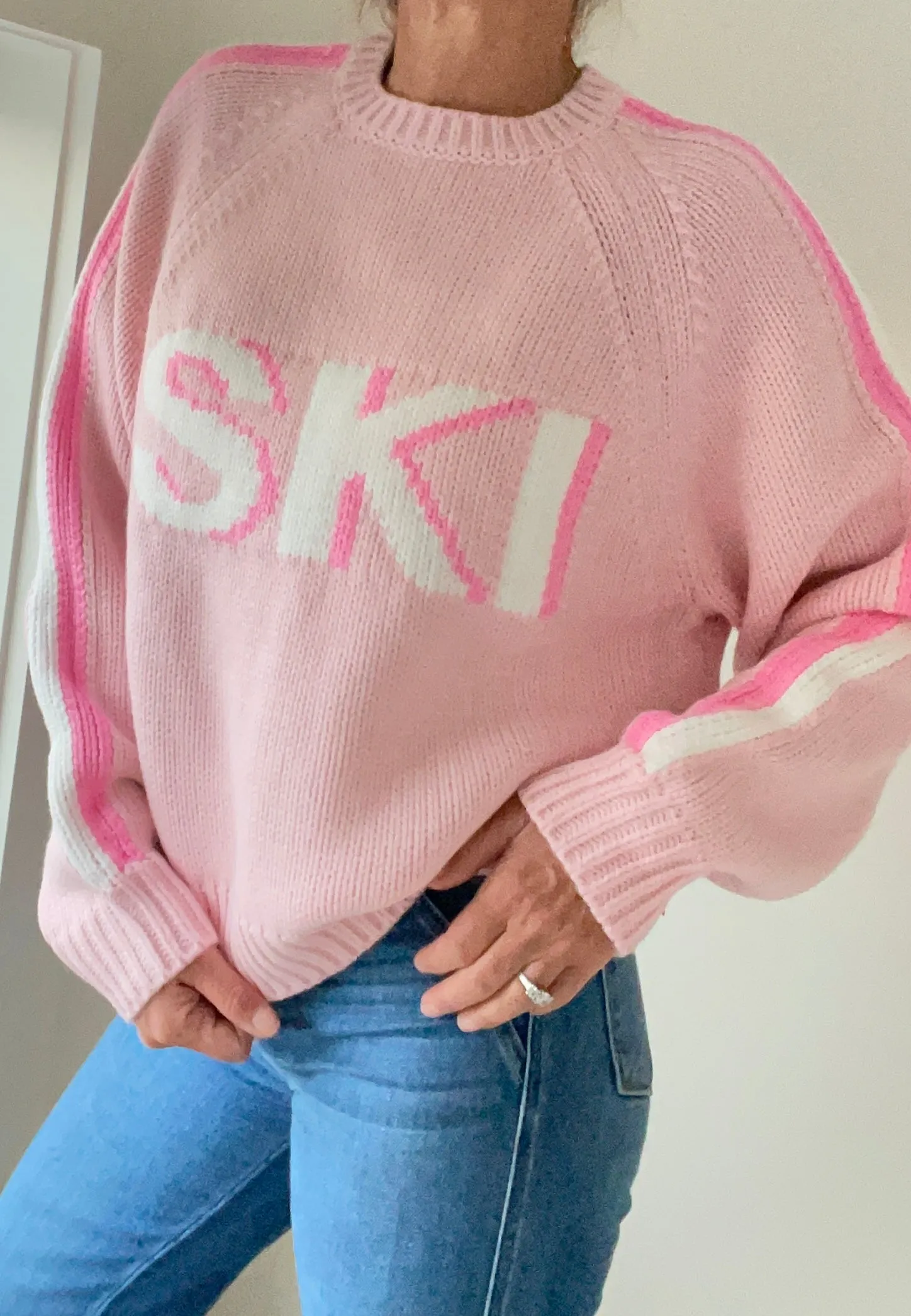 Classic Chunky SKI Sweater  in Pink