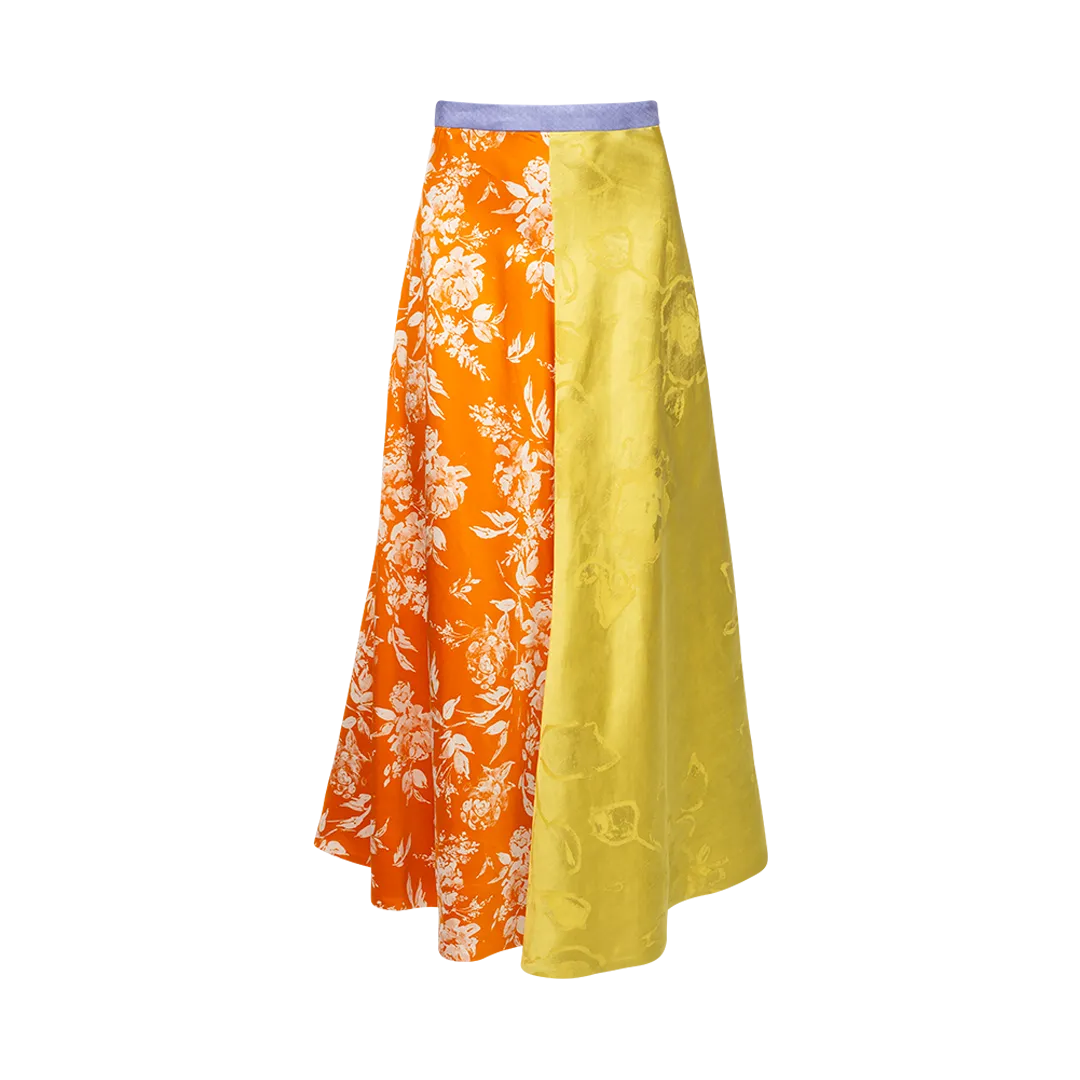Colorblock Paneled Maxi Skirt