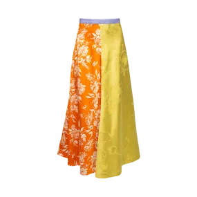 Colorblock Paneled Maxi Skirt
