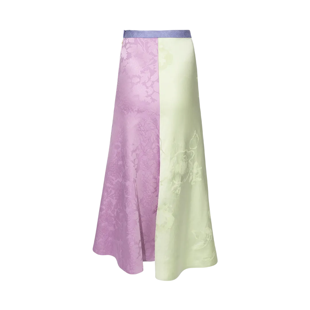 Colorblock Paneled Maxi Skirt
