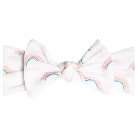 Copper Pearl Knit Headband Bow ~ Daydream