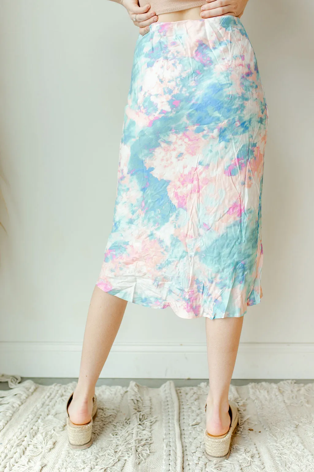 cotton candy midi skirt