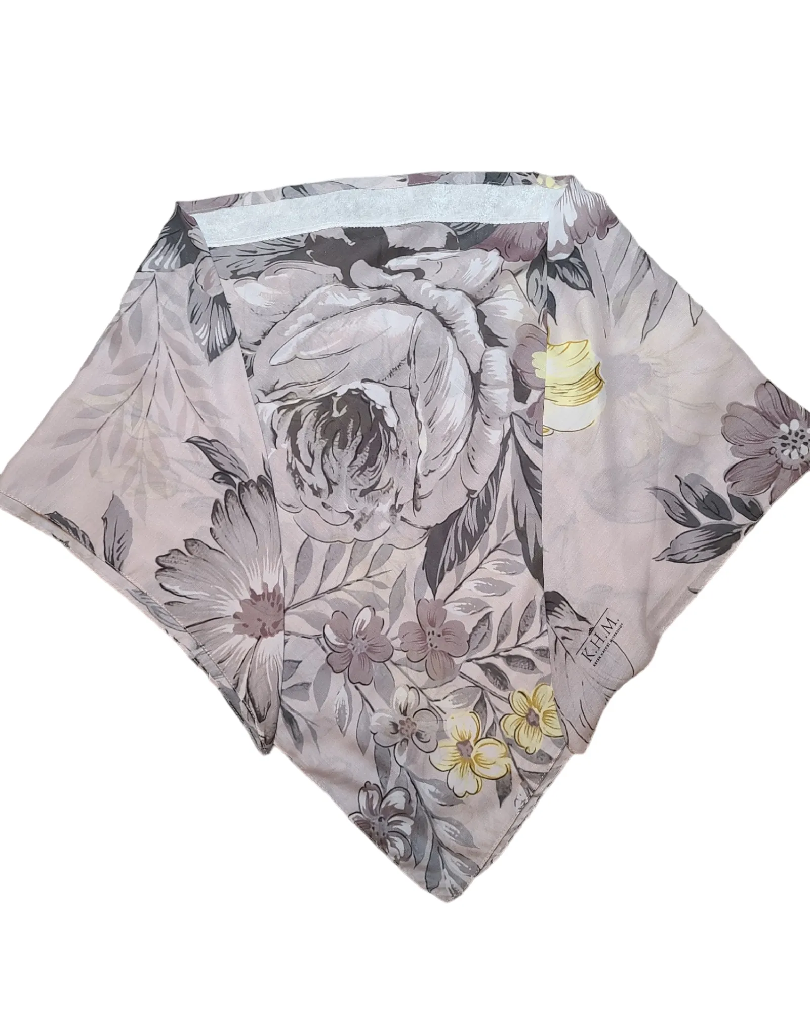 Creme Florette Triangle Scarf With Grip