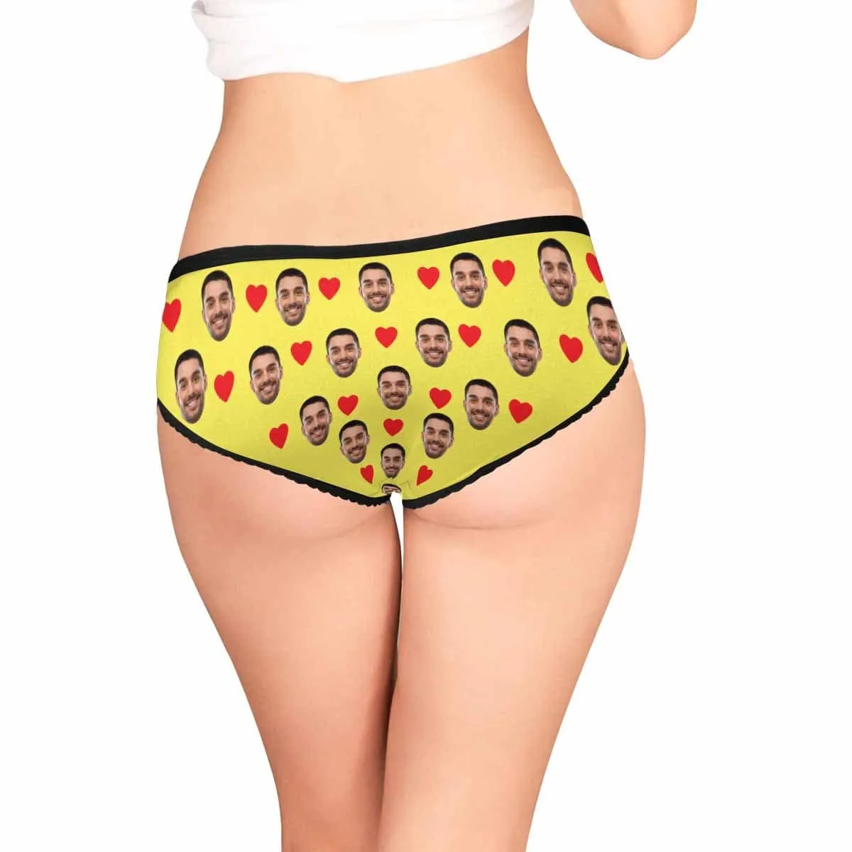 Custom Face Underwear for Womens Personalized Let's Be Together Women's All Over Print High-cut Briefs