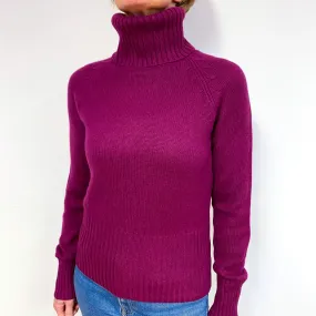 Dark Magenta’s Pink Cashmere Polo Neck Jumper Medium