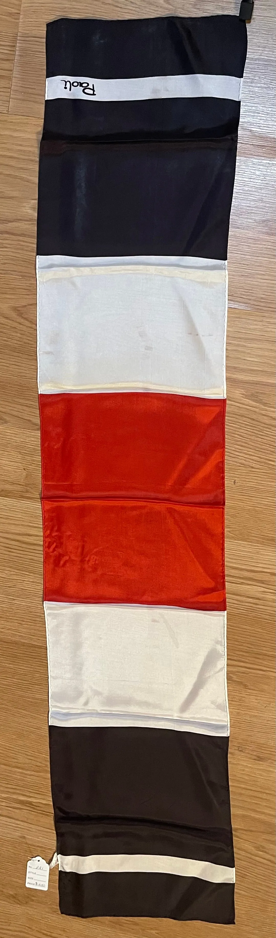 Designer Gino Paoli Oblong red white and black  scarf