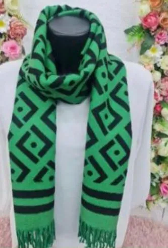 Designer Inspired Black And Camel Scarf