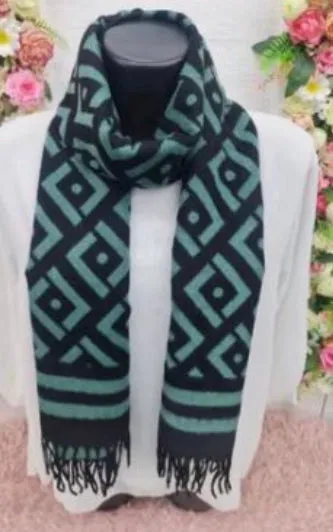 Designer Inspired Black And Camel Scarf