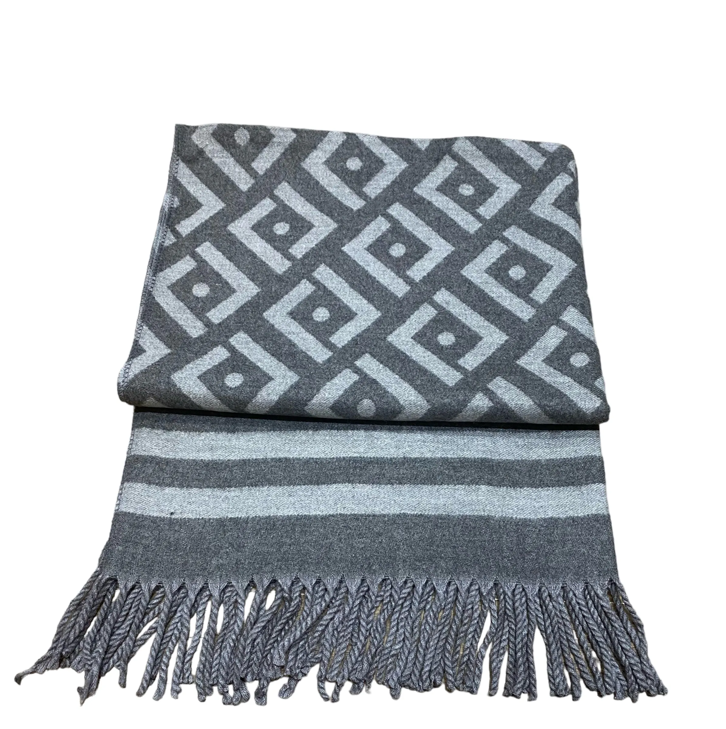Designer Inspired Black And Camel Scarf