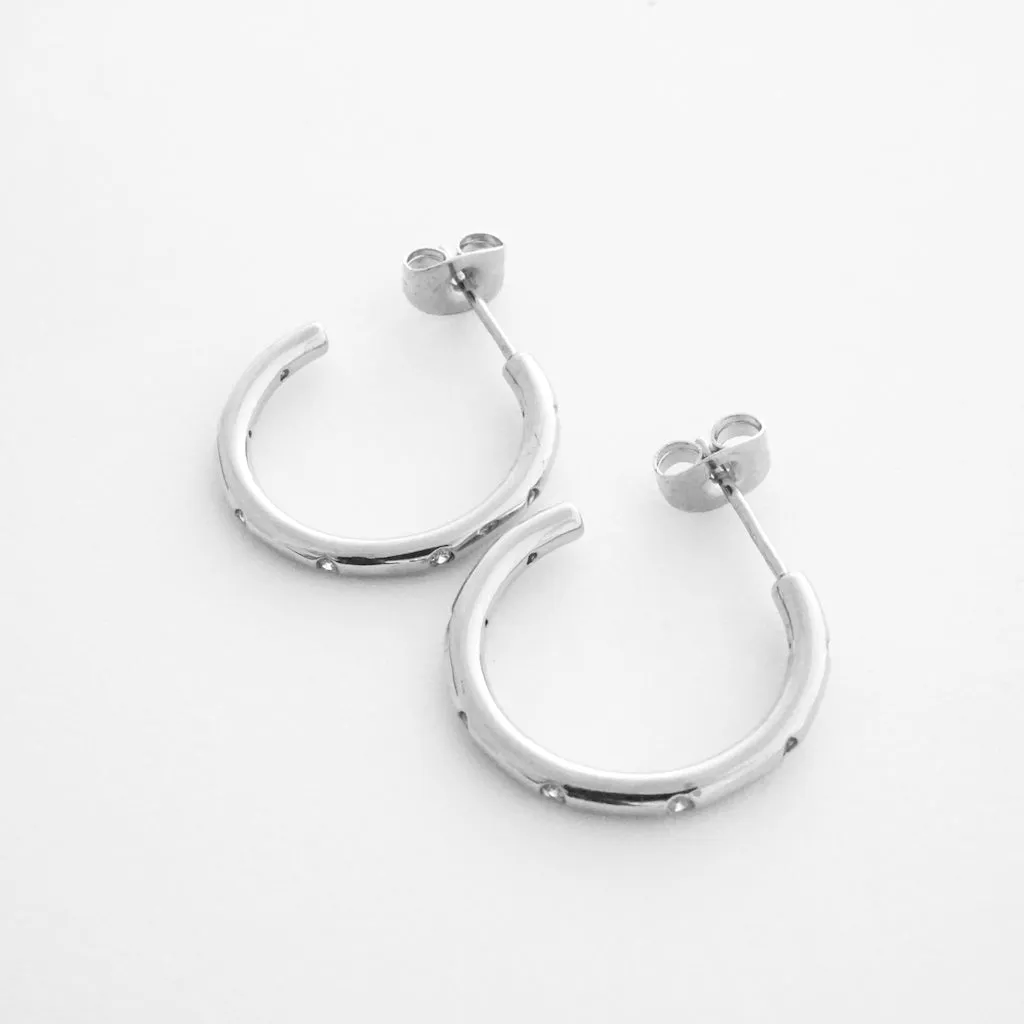 Dotted Crystal Hoops