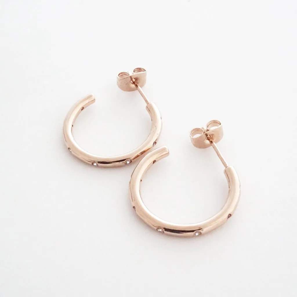 Dotted Crystal Hoops