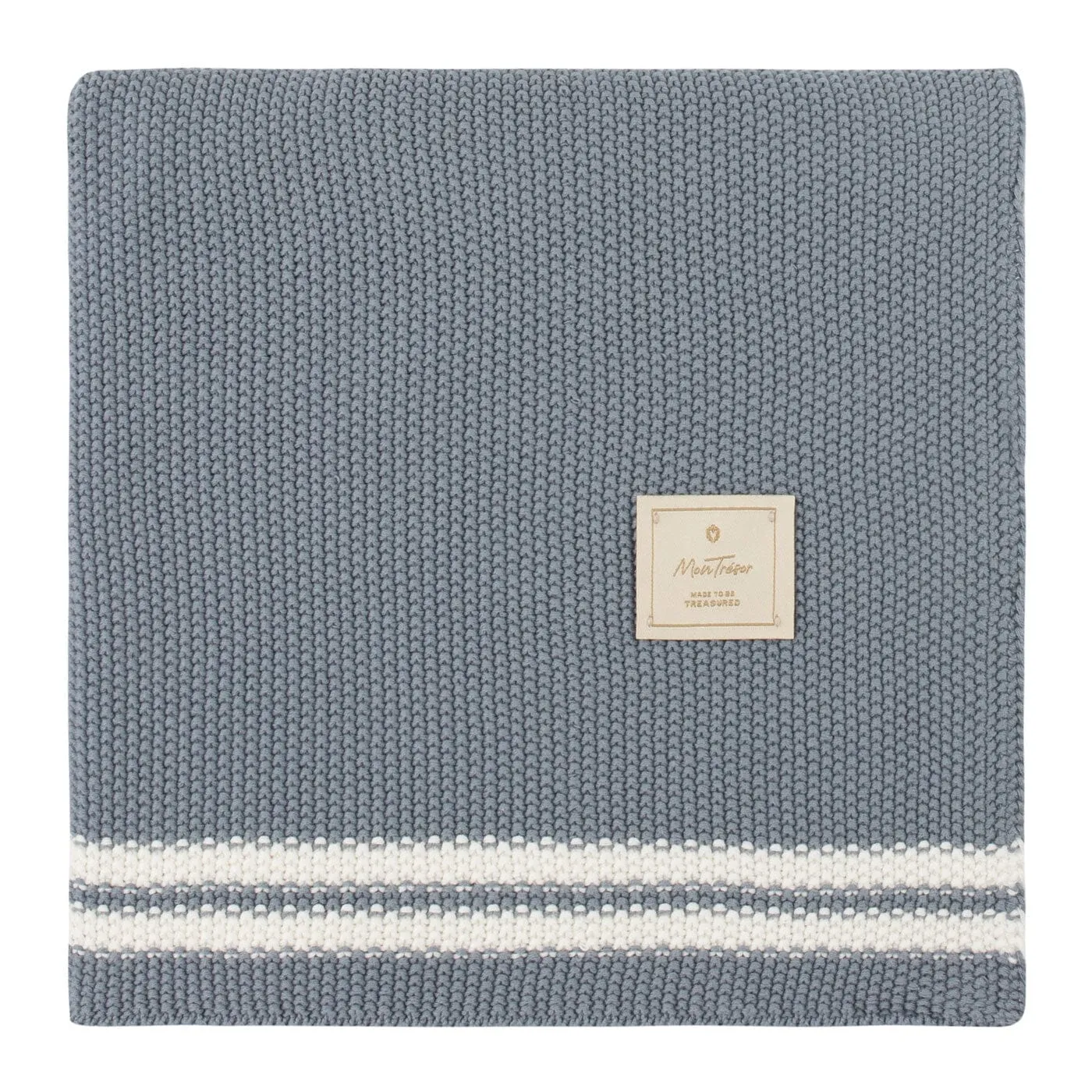 Duo Stripe Chunky-Knit Blanket
