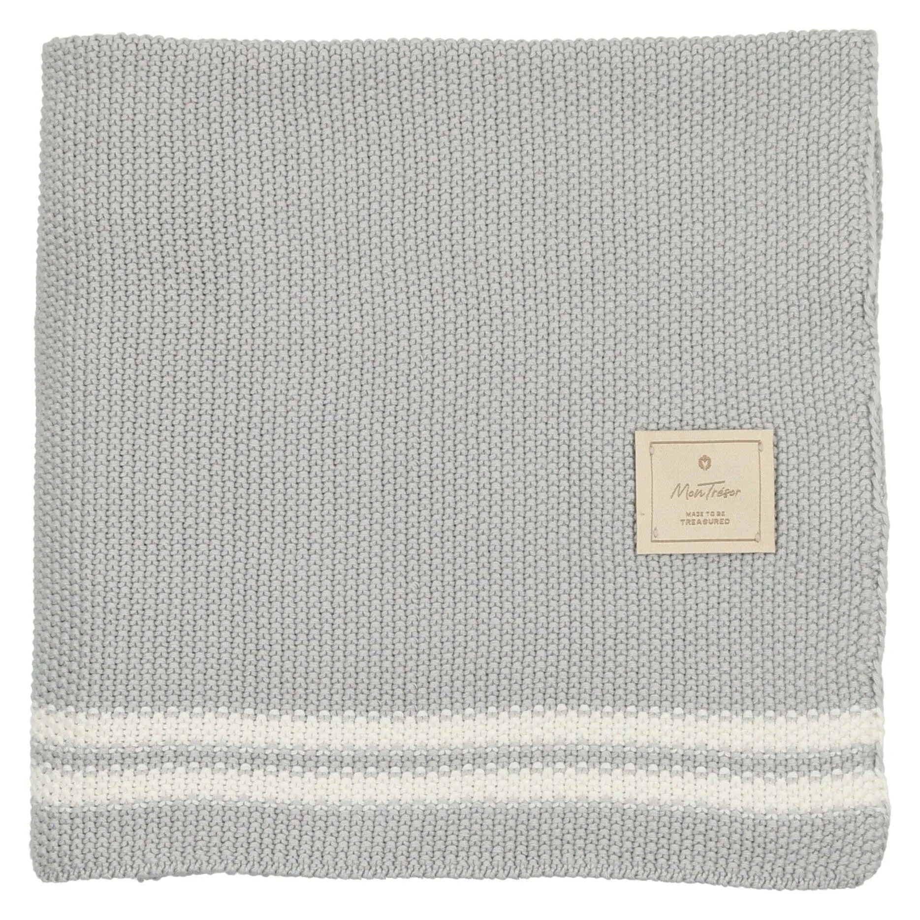 Duo Stripe Chunky-Knit Blanket