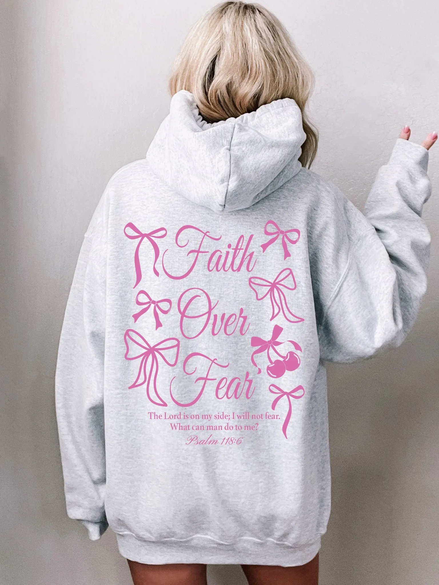 Faith Over Fear Coquette Bows Hoodie - New!