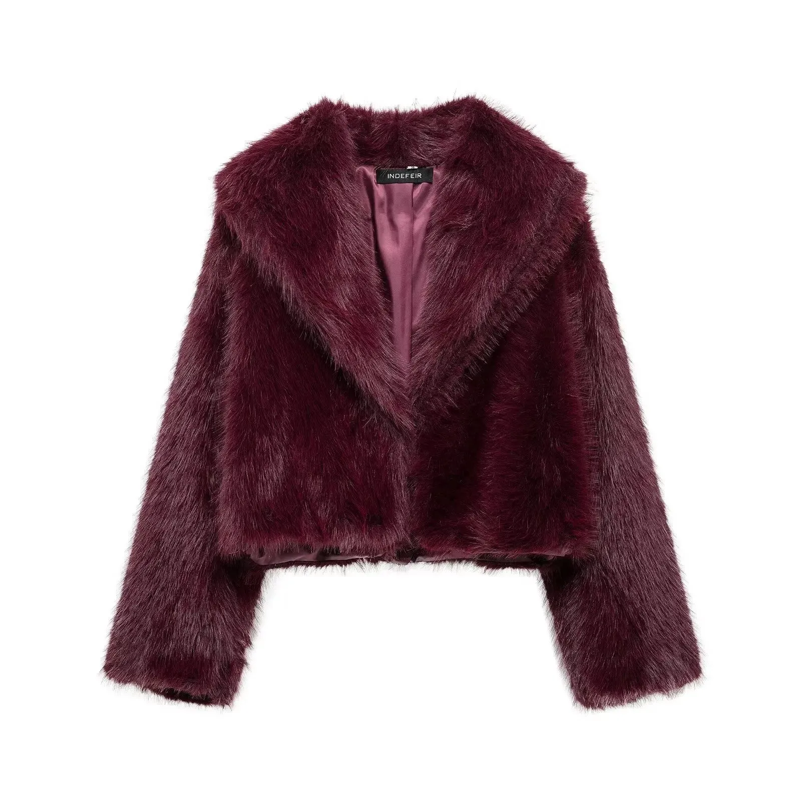 Faux Fur Short Coat Fluffy Long Sleeve