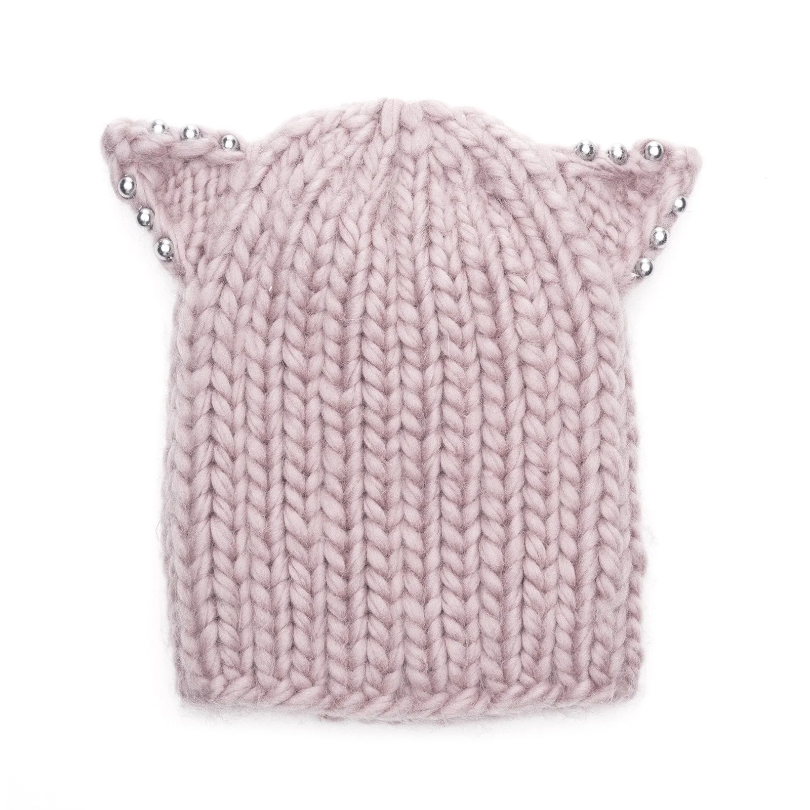FELIX CHUNKY HAND-KNIT BEANIE IN ROSE
