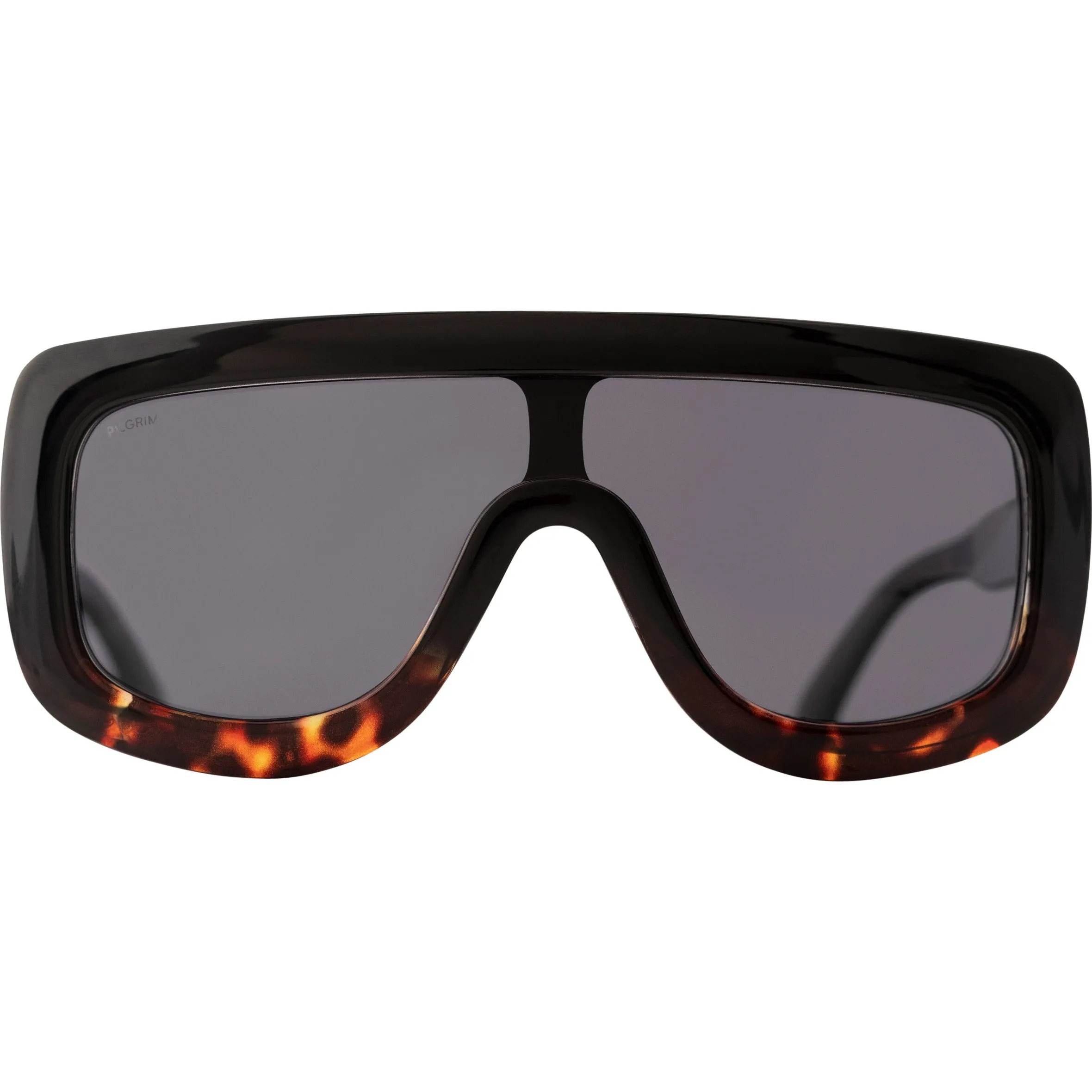 FIDELIA oversized shield sunglasses, dark tortoise