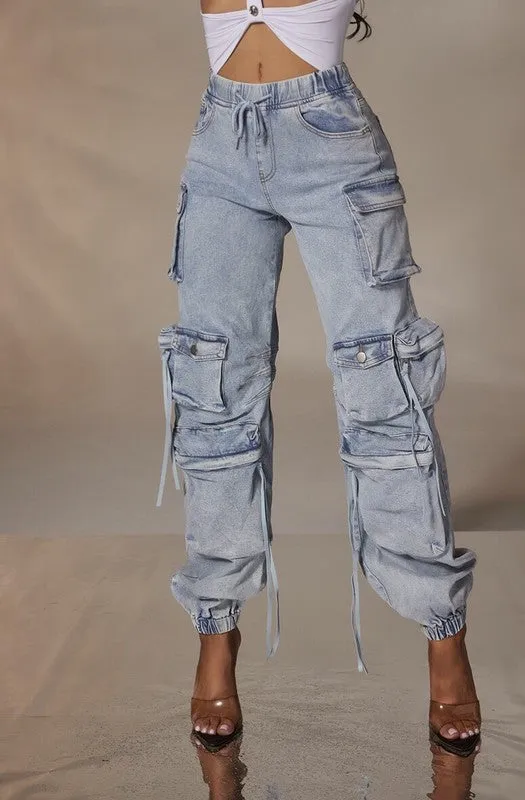 Foreva Light Wash Cargo Pants