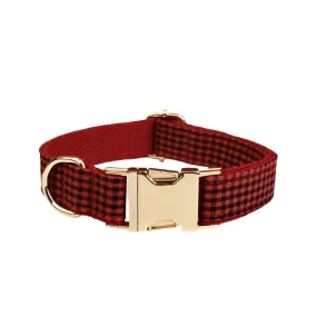 Gingham Checkered Elite Dog Collar - Personalized