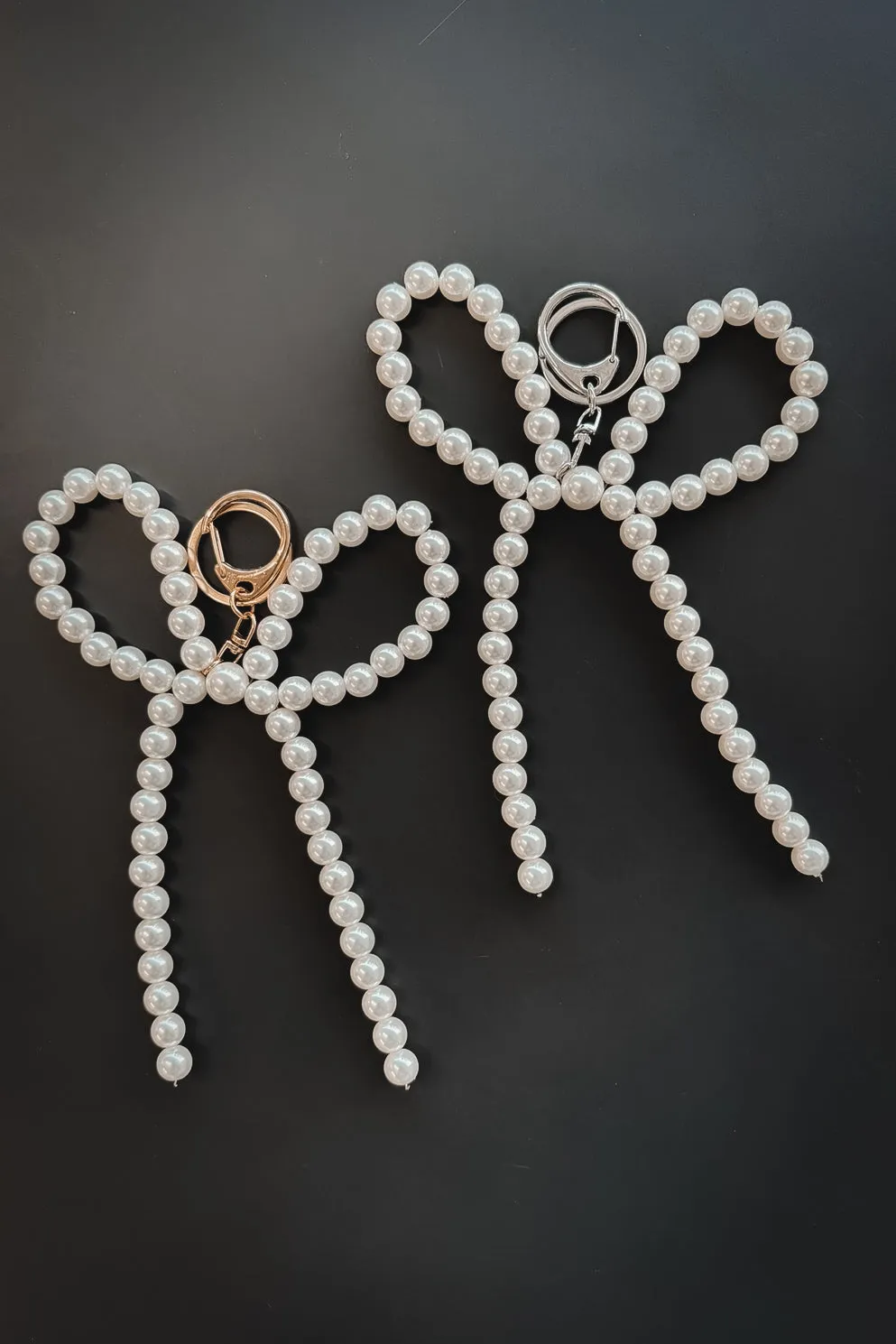 Girl With The Keys Pearl Bow Keychain