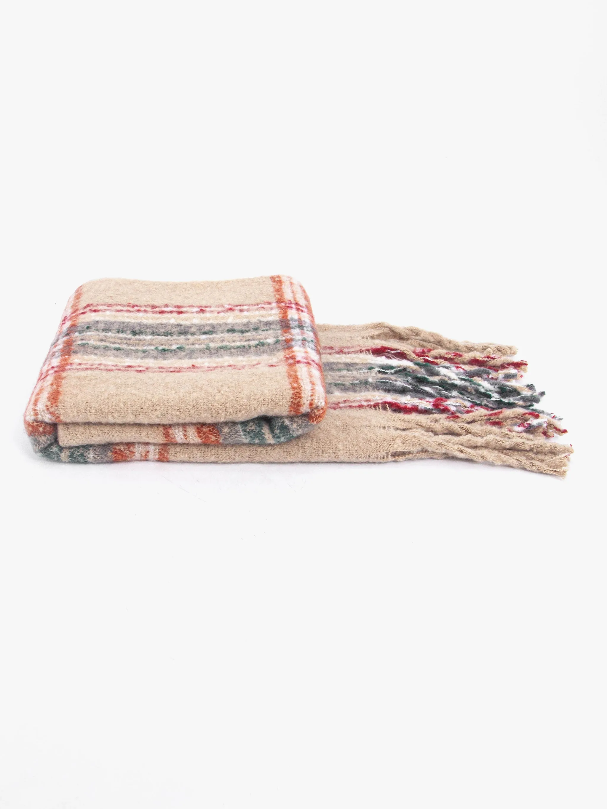 Greer Heavyweight Scarf - Cream, Traditional Check