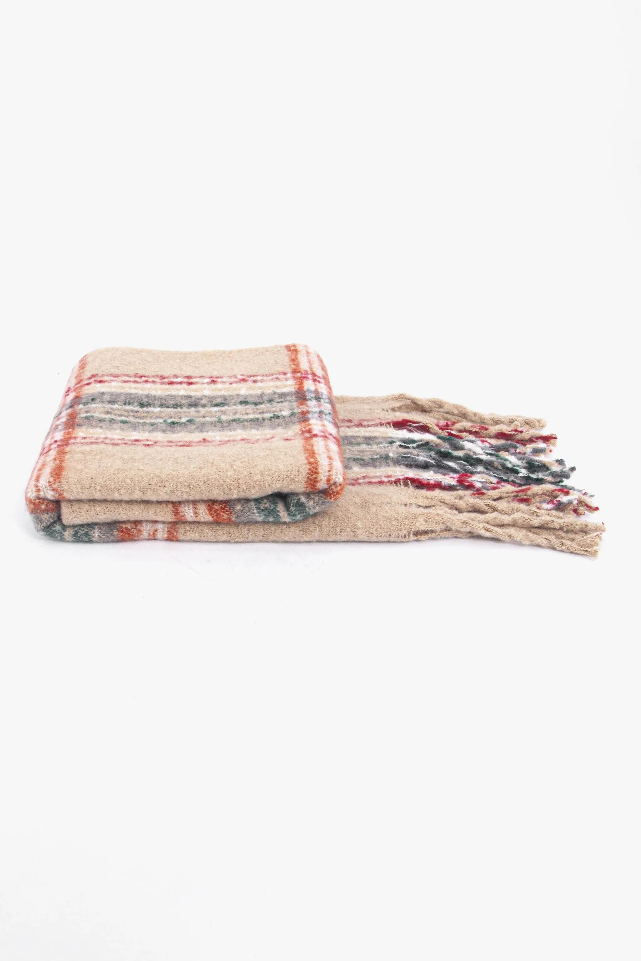 Greer Heavyweight Scarf - Cream, Traditional Check
